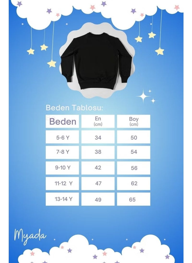 Myada Polar Fleece Moodbooster 1993 Printed Oversize Hooded Kids Sweatshirt 15640 - Image 2